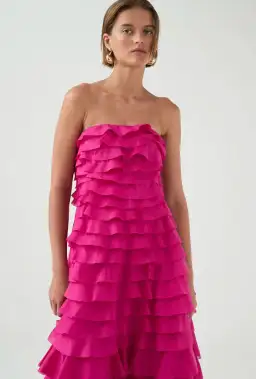 Aje Fleur Pleated Gown Magenta Size 10 for rent on The Volte - image 5