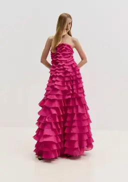 Aje Fleur Pleated Gown Magenta Size 10 for rent on The Volte - image 4