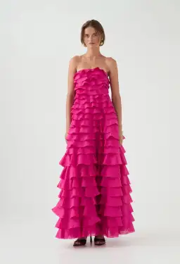 Aje Fleur Pleated Gown Magenta Size 10 for rent on The Volte - image 6