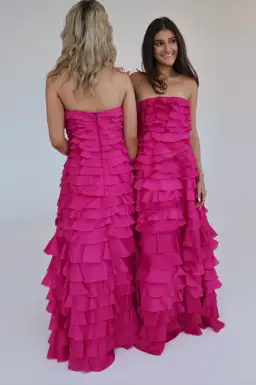 Aje Fleur Pleated Gown Magenta Size 10 for rent on The Volte - image 3