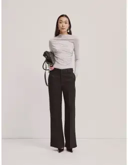 Ninety Percent Iphis Draped Long Sleeve Top in Enoki Mushroom Size M/ AU 12 for rent on The Volte - image 1