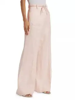 Zimmermann Crush Linen Flare Pant in Pink Size 1 / AU 10 for rent on The Volte - image 3