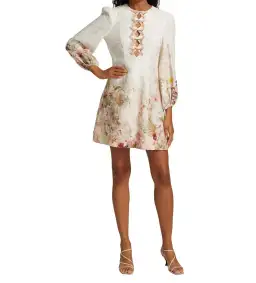 Zimmermann Dancer Hummingbird Mini Dress Multi Size 1/AU 10