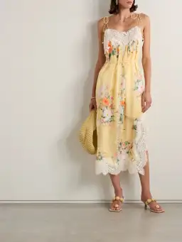 Zimmermann Everley Lace Slip Midi Dress Yellow Size 4 / AU 16 for rent on The Volte - image 6