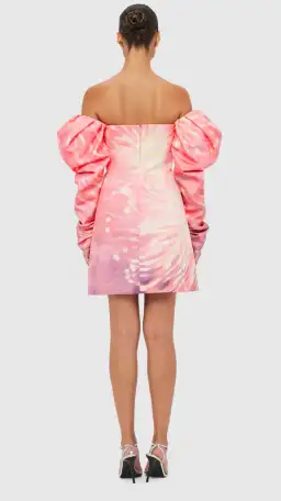 Leo Lin Gemma Off Shoulder Bustier Mini Pink Dress Size AU 10 for rent on The Volte - image 4