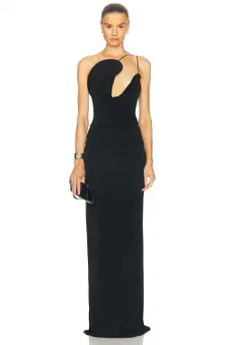 Christopher Esber Wave Coil Maxi Dress Black Size 8 for rent on The Volte - image 1