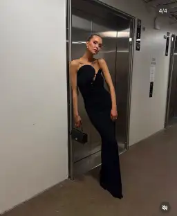 Christopher Esber Wave Coil Maxi Dress Black Size 8 for rent on The Volte - image 4