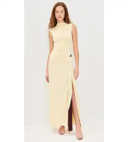 Bec & Bridge Greta Twist Maxi Dress Yellow Size AU 8 for rent on The Volte - image 1