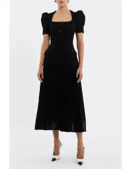 Rebecca Vallance Zariah Midi Dress Black Size 6