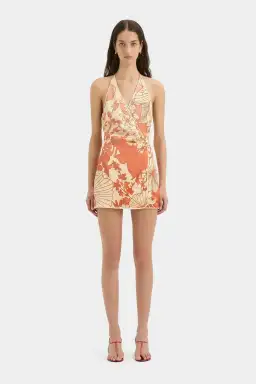  SIR THE LABEL Como Twist Mini Dress in Paradiso Print Size 4
