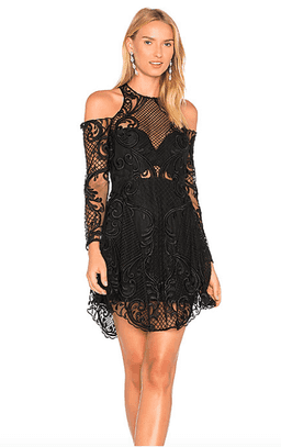 Thurley Black Lace Scarbrough Fair Mini Dress Size 10