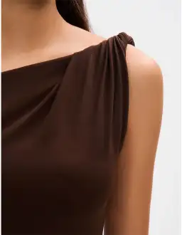 Misha Sisal Mesh Maxi Dress Brown Size 10 for rent on The Volte - image 2