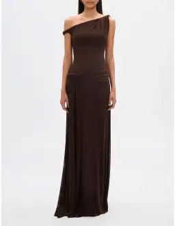 Misha Sisal Mesh Maxi Dress Brown Size 10 for rent on The Volte - image 1