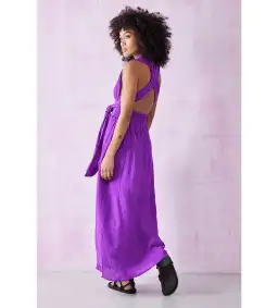 Faithfull The Brand Tropiques Maxi Dress Violet size 10