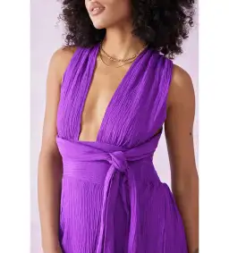 Faithfull The Brand Tropiques Maxi Dress Violet size 10