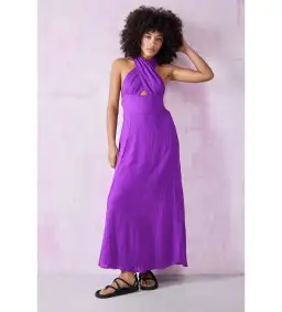 Faithfull The Brand Tropiques Maxi Dress Violet size 10