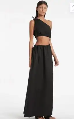 Sir The Label Blanche Asymmetrical Gown Black Size 10
