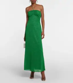 Oseree Lumiere Empire Maxi Dress in Emerald Green Size 10
