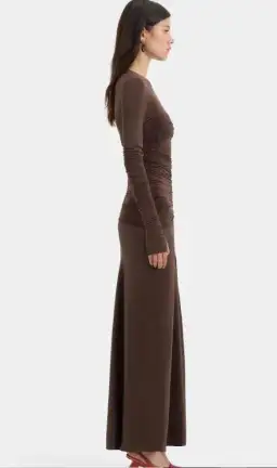 Sir Alessia Draped Gown Maxi Brown AU Size 6 for rent on The Volte - image 3