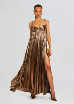 Retrofete Diana Dress Gold Size AU 12