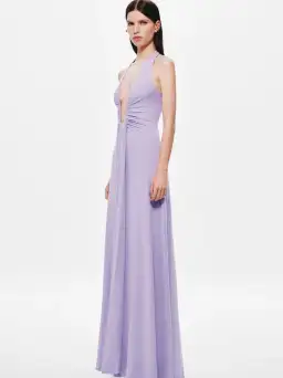 MISHA Jennifer Cupro Maxi Dress Lilac Size 6 for rent on The Volte - image 2