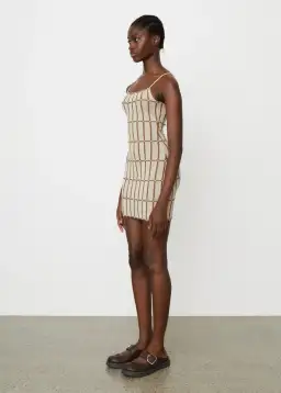 Jacquemus La Robe Maille Malha Mini Dress Beige Size 36/AU 8 for rent on The Volte - image 2