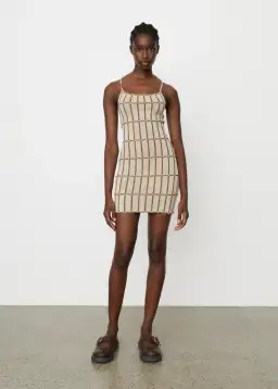 Jacquemus La Robe Maille Malha Mini Dress Beige Size 36/AU 8 for rent on The Volte - image 1