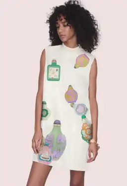 Alemais Chesca Mini Dress in Cream Sequin Size 8 for rent on The Volte - image 1