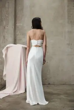 Prea James Bridal Tyler Gown (2 Piece Set) in Ivory Size 10 for rent on The Volte - image 3