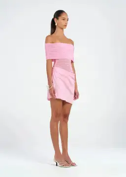 BENNI Nico Off-shoulder Mini Dress in Buttergum Size S / AU 8 for rent on The Volte - image 2