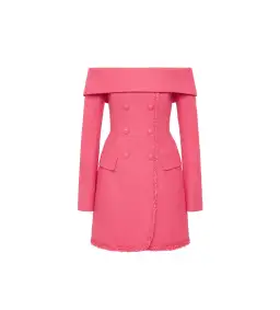 Rebecca Vallance Montana Off the Shoulder Mini Dress Pink Size 10 for rent on The Volte - image 6