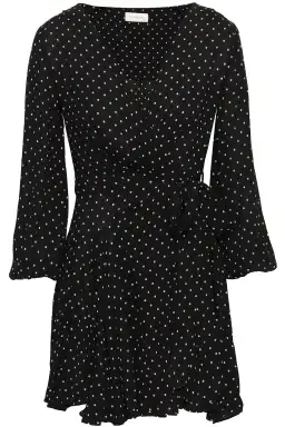 Zimmermann Stranded Wrap Mini Dress Polka Dots Size 0/AU 8 for rent on The Volte - image 2