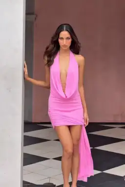 Natalie Rolt Anastasia Mini Dress Candy Pink Size 1 /AU 8