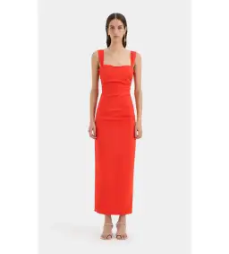 Sir the Label Dahlia Balconette Gown in Tangerine Red Size AU 10 for rent on The Volte - image 1