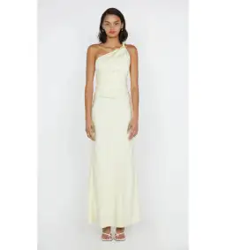 Bec & Bridge Lunetta Asym Dress Ice Yellow Size AU 8