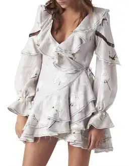 Aje Fiona Wrap Dress Print Size 10