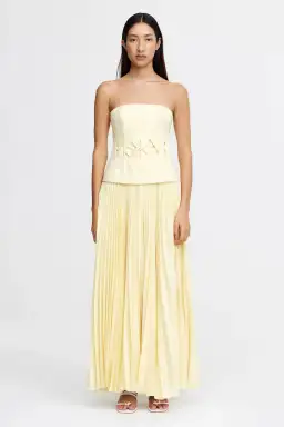 Acler Newbewick Maxi Dress Lemon Sorbet Size AU 12