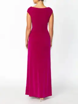 Anthea Crawford Tiffany Fuchsia Jersey Gown Size AU 14 for rent on The Volte - image 3