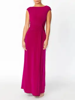 Anthea Crawford Tiffany Fuchsia Jersey Gown Size AU 14 for rent on The Volte - image 1