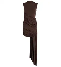 De La Vali Ravenna Mini Dress Chocolate Brown Jersey Size 8 for rent on The Volte - image 5