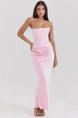 House of CB Persephone Corset Maxi Dress in Rose Shadow Size AU 6