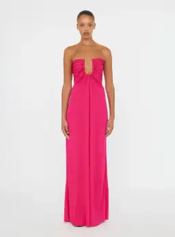 Christopher Esber Arced Palm Strapless Dress in Pink Size 6 for rent on The Volte - image 1