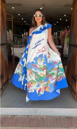 Alemais Nadia Dress One Shoulder Ruffle Maxi Print Size AU 16 for rent on The Volte - image 1