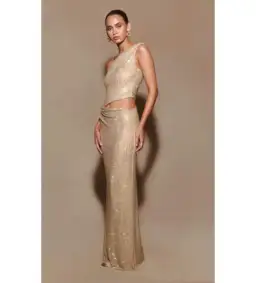 Meshki Kenny Diamante Maxi Gown Gold Size 4 for rent on The Volte - image 4