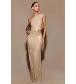 Meshki Kenny Diamante Maxi Gown Gold Size 4 for rent on The Volte - image 2