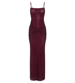 Meshki Roisin Diamante Satin Maxi Dress Mahogany AU 4  for rent on The Volte - image 6