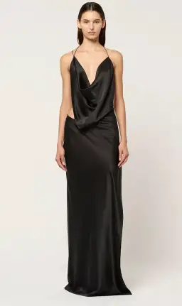Michael Lo Sordo Iced Bias Black Maxi Dress Size 6 for rent on The Volte - image 1
