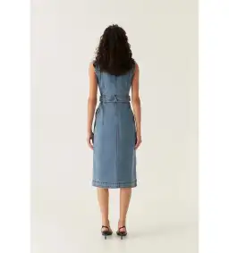 Aje Darcie Denim Midi Dress in 90's Wash Size AU 6 for rent on The Volte - image 4