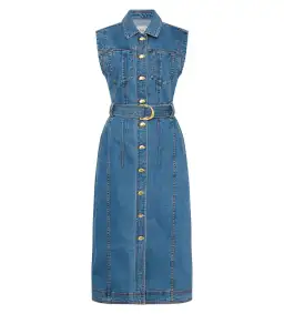 Aje Darcie Denim Midi Dress in 90's Wash Size AU 6 for rent on The Volte - image 5