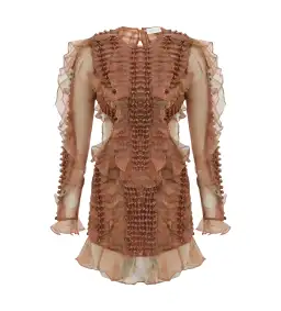 Zimmermann Illuminate Braided Mini Dress Cotton Candy Size 0 for rent on The Volte - image 5